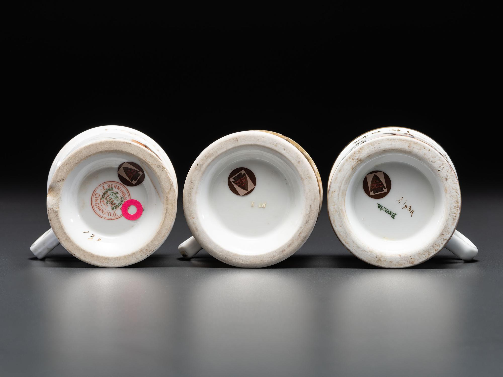 Three Tradesman's Porcelain Occupational Shaving Mugs
