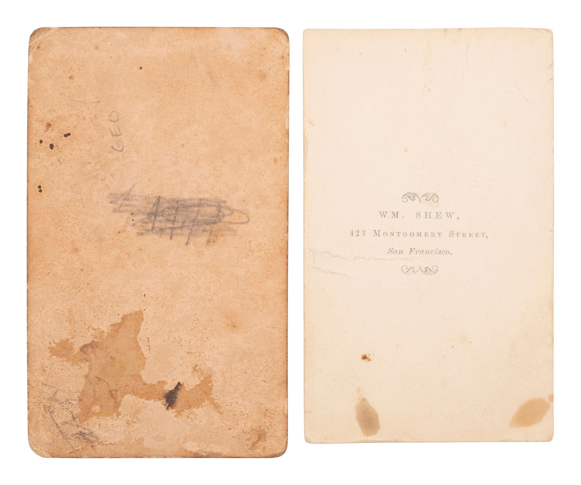 [WESTERN AMERICANA - MINING]. A group of 3 cartes de visite of gold miners with their equipment.