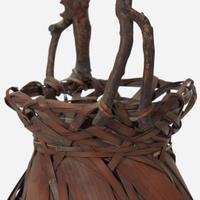 Asian Arts Group of Ceramics and a Basket, 19th/20th century