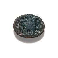 A Roman Green Jasper Ring Stone with an Allegorical Scene