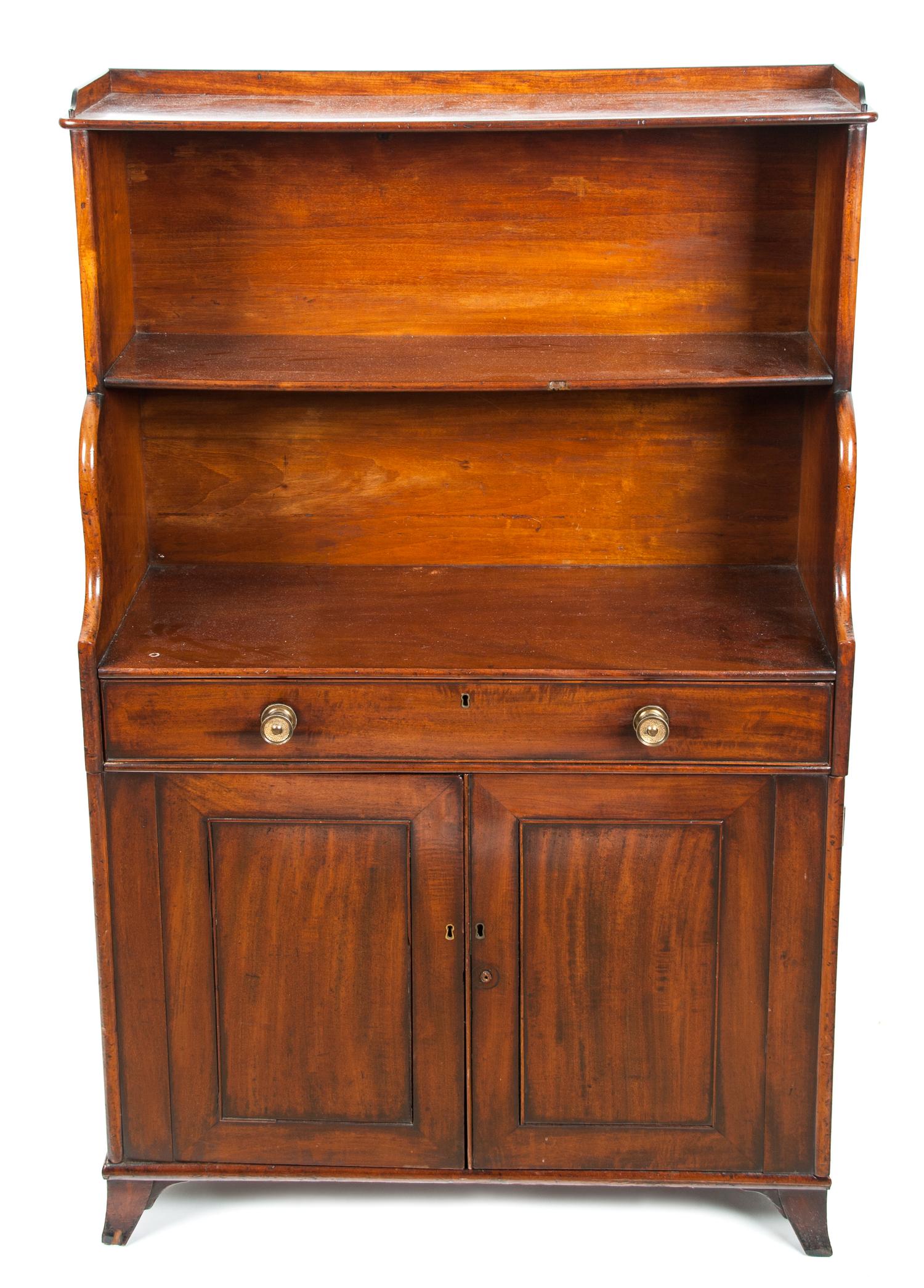 A George III English Mahogany Bookcase Height 48 x width 30 x depth 13 inches. — 19TH CENTURY