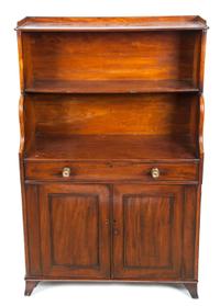 A George III English Mahogany Bookcase Height 48 x width 30 x depth 13 inches. — 19TH CENTURY