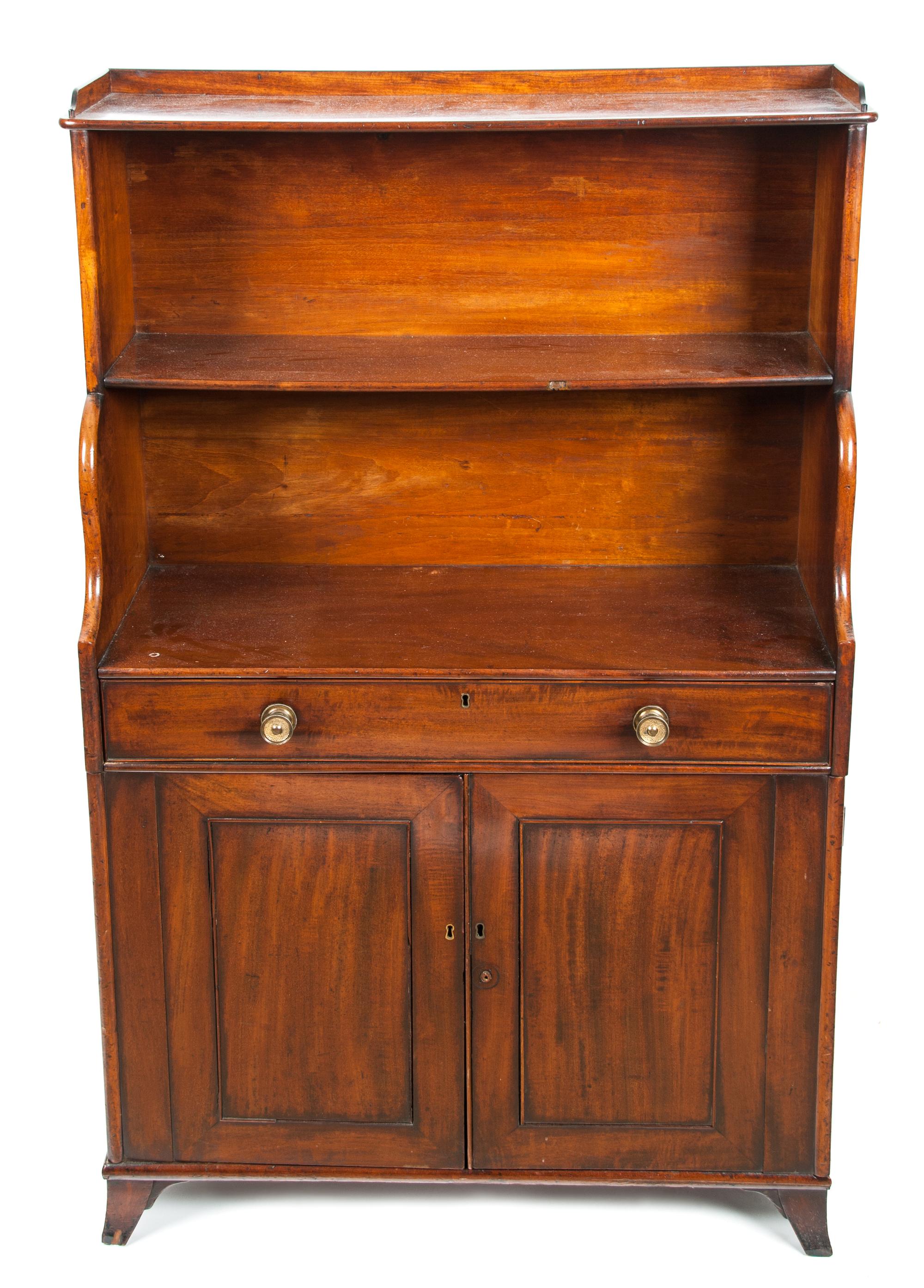 A George III English Mahogany Bookcase Height 48 x width 30 x depth 13 inches. — 19TH CENTURY