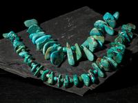Pair of Navajo or Pueblo Single-strand Turquoise Tab Necklaces