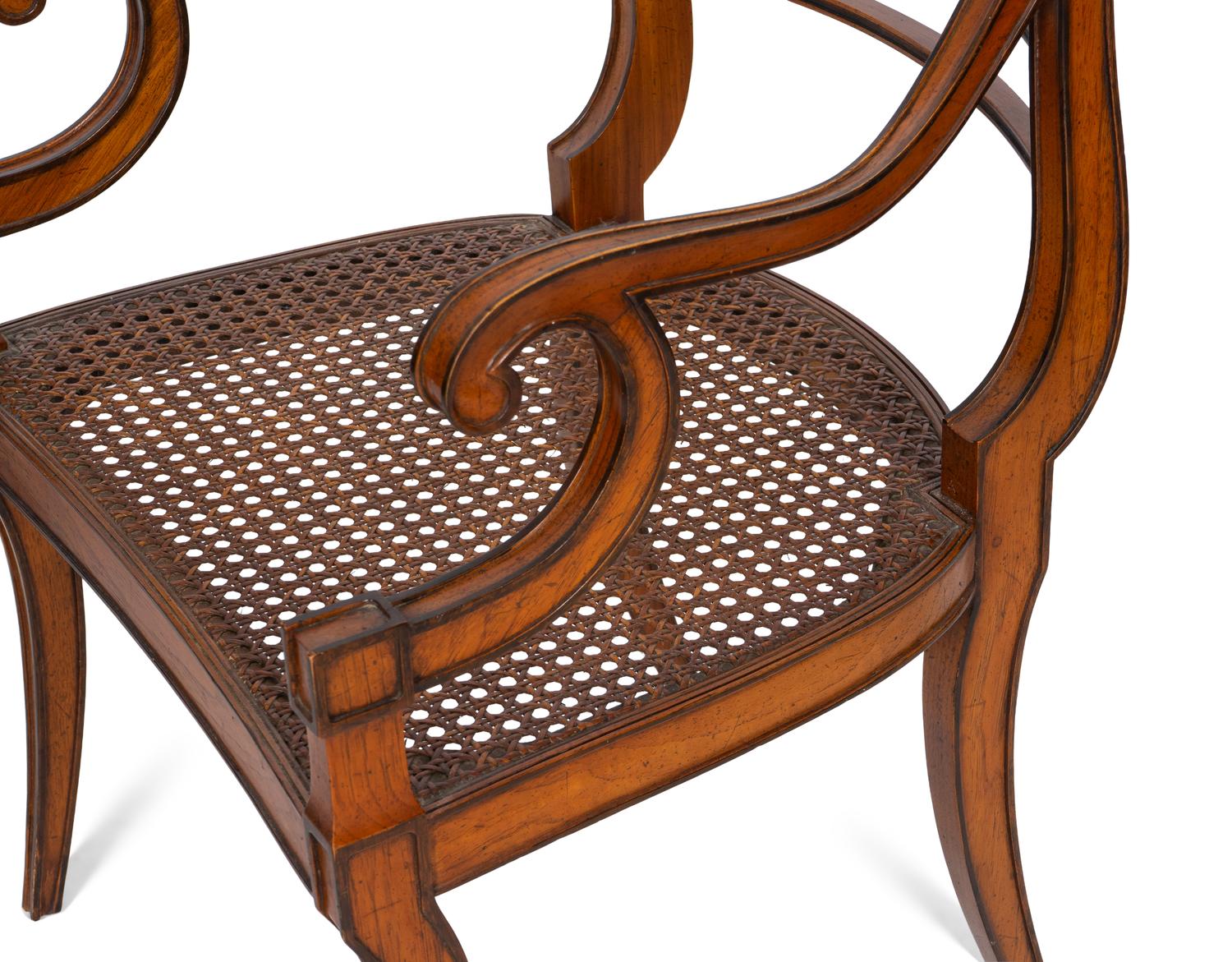 A Pair of Empire Style Mahogany Fauteuils