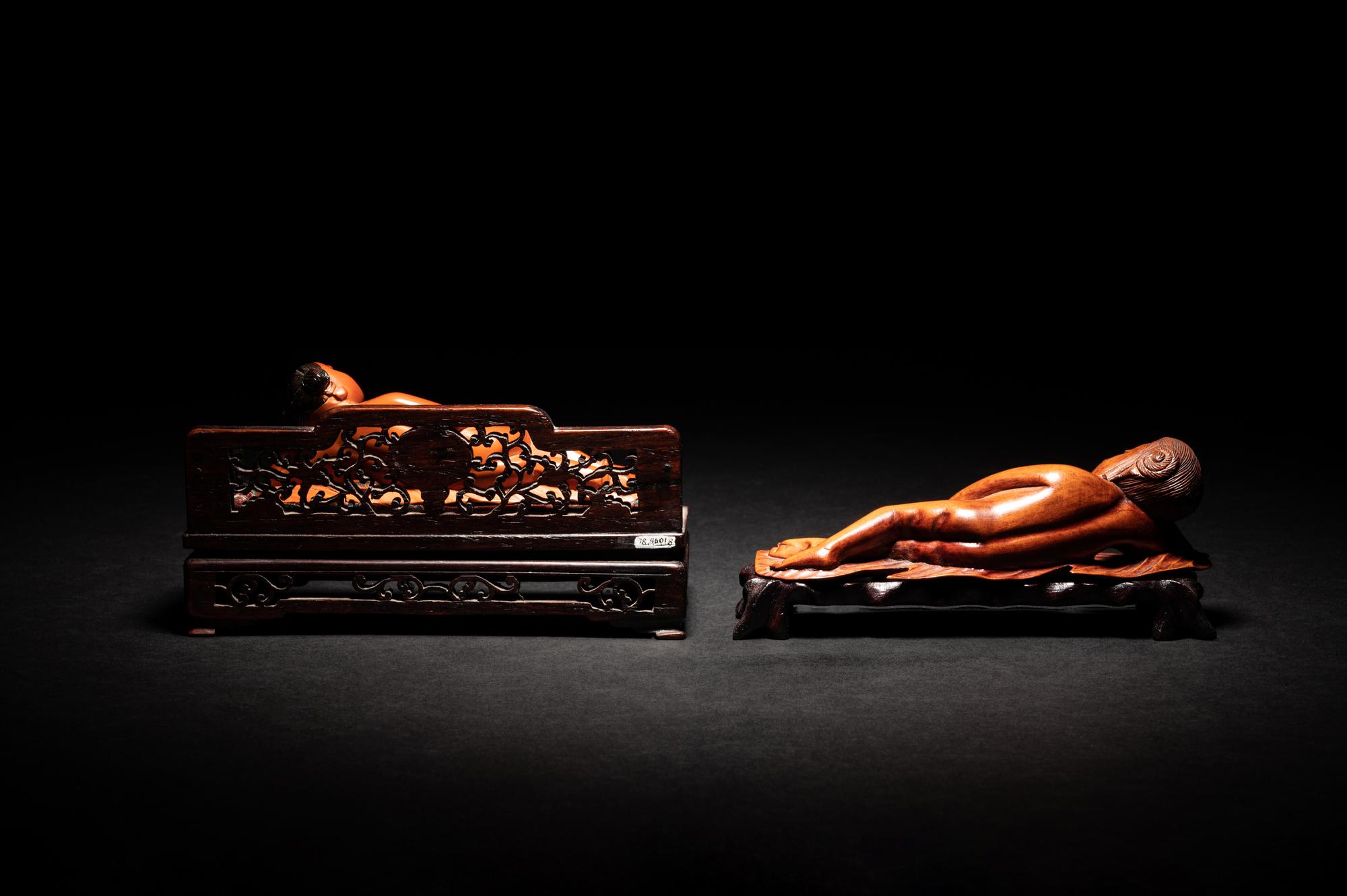 Two Chinese Carved Wood Doctor's Ladies