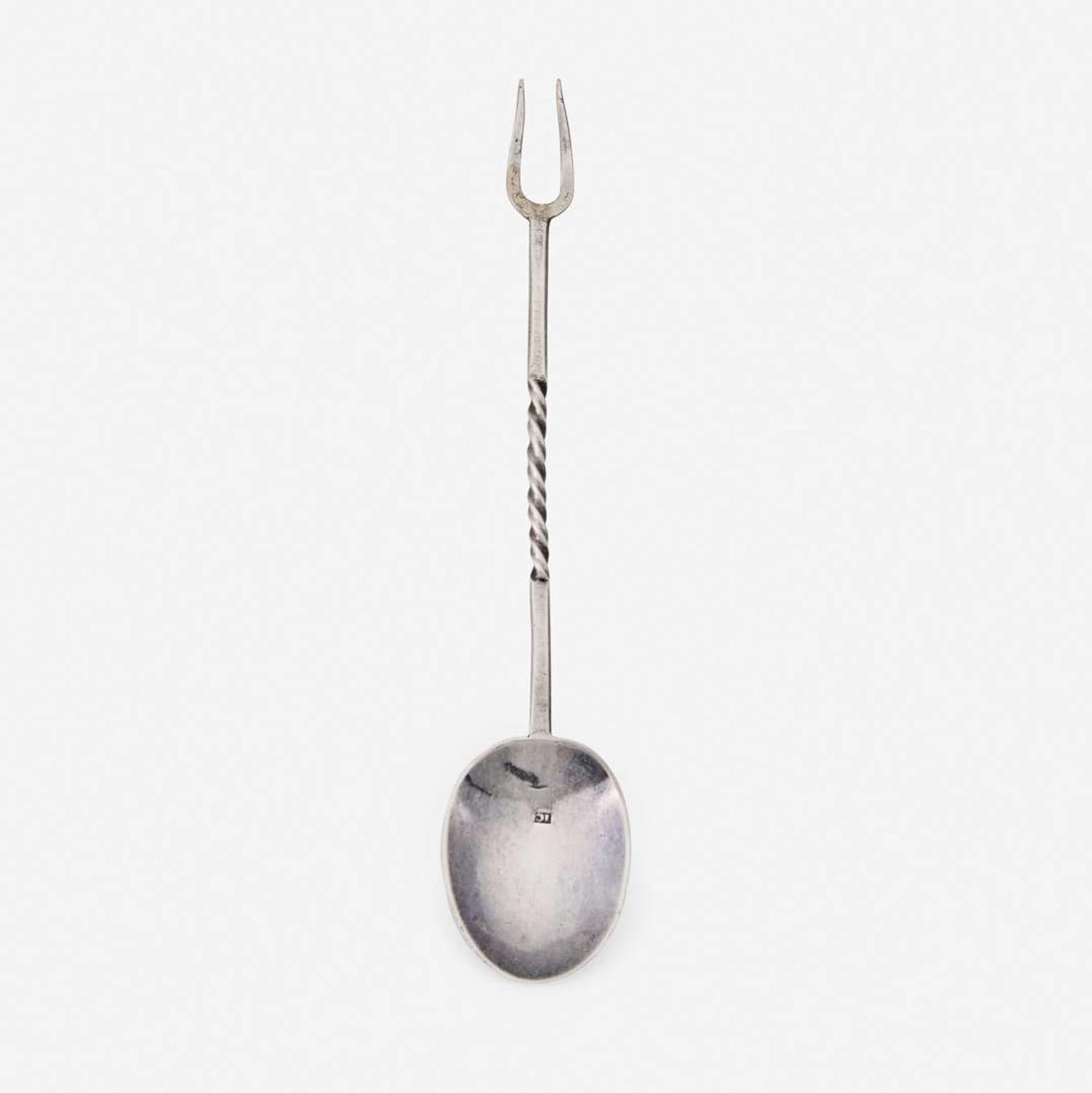 A rare silver sucket fork John Coney (1655-1722), Boston, MA, circa 1700