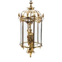 A Pair of Neoclassical Style Gilt Bronze Figural Lanterns