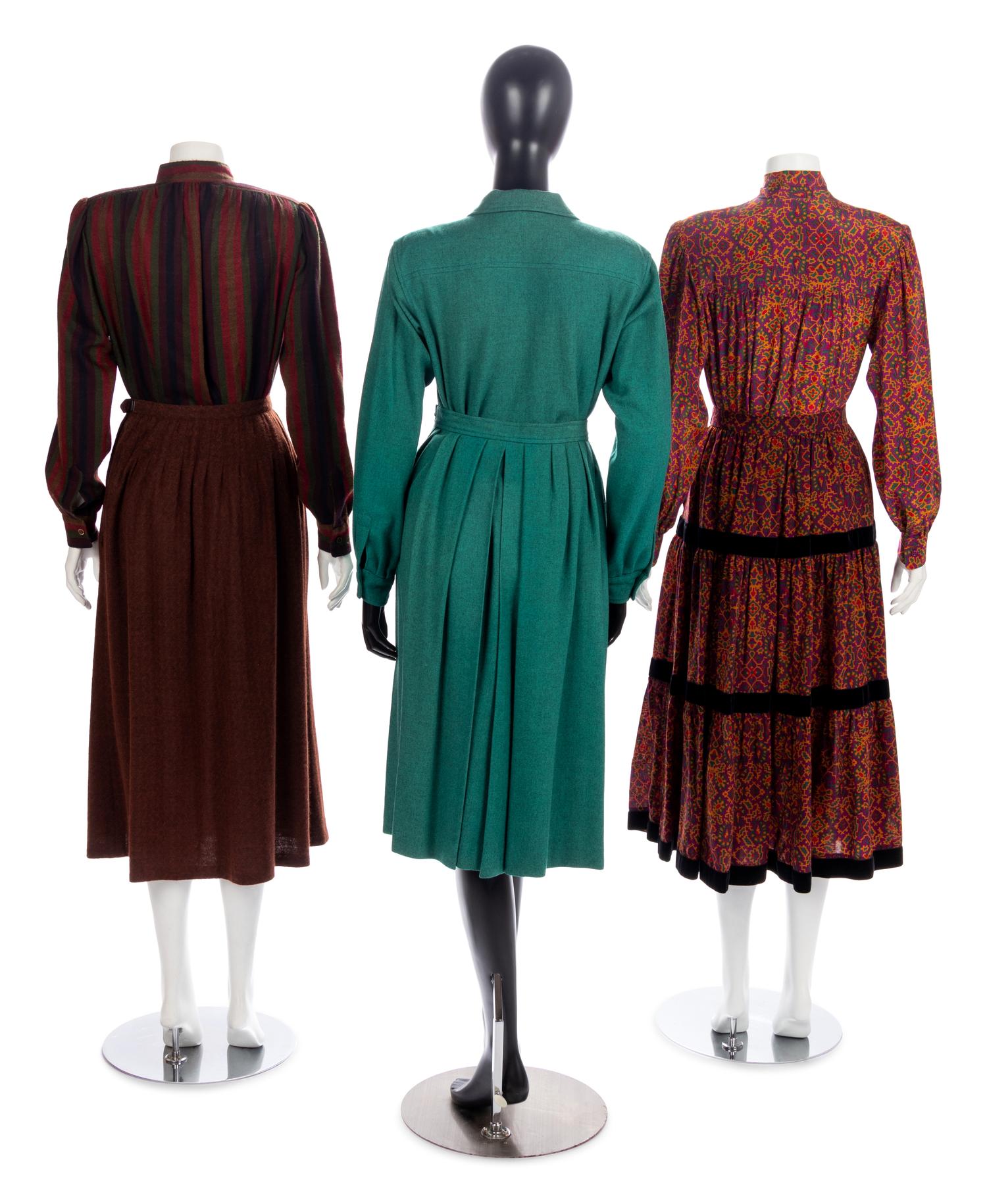 Four Vintage Yves Saint Laurent and Ungaro Ensembles & Dress, 1980-90s