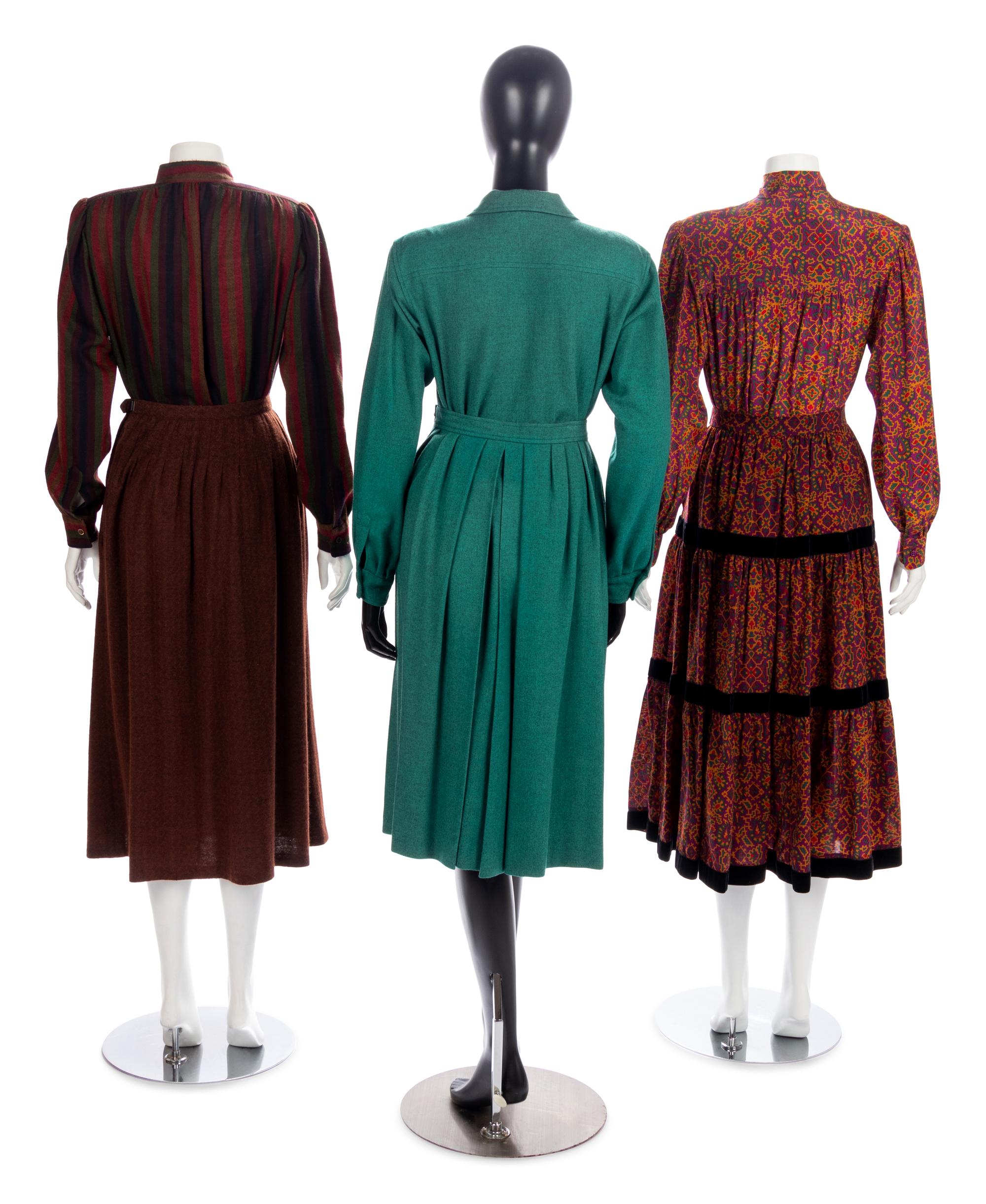 Four Vintage Yves Saint Laurent and Ungaro Ensembles & Dress, 1980-90s