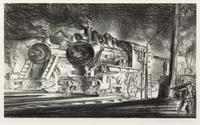 Reginald Marsh, (American, 1898-1954), Switch Engines, Erie Yards, Jersey City, 1947