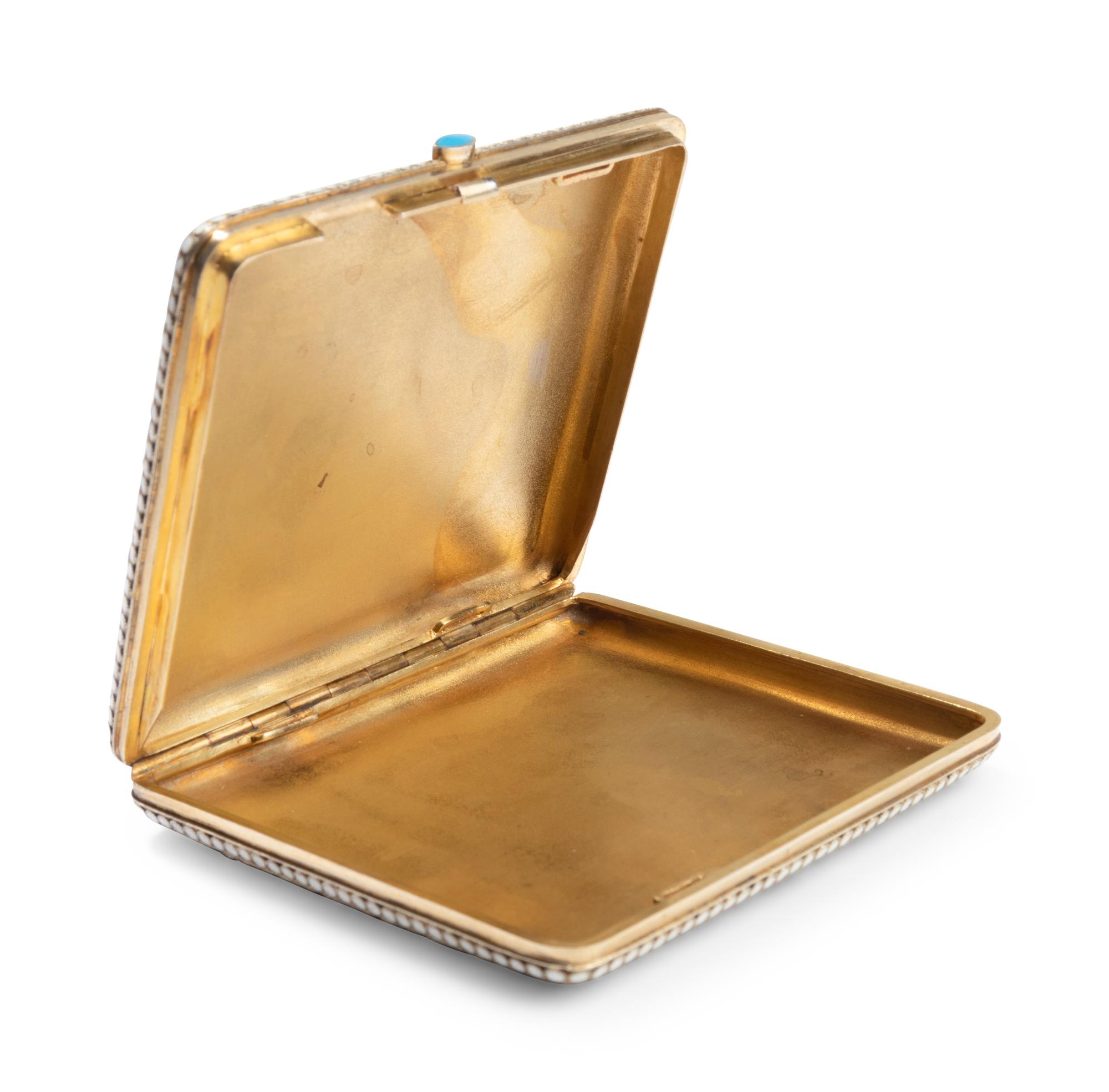 A Russian Silver-Gilt and Enamel Cigarette Case