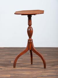 A Federal Figured Birch Octagonal Tilt-Top Candlestand