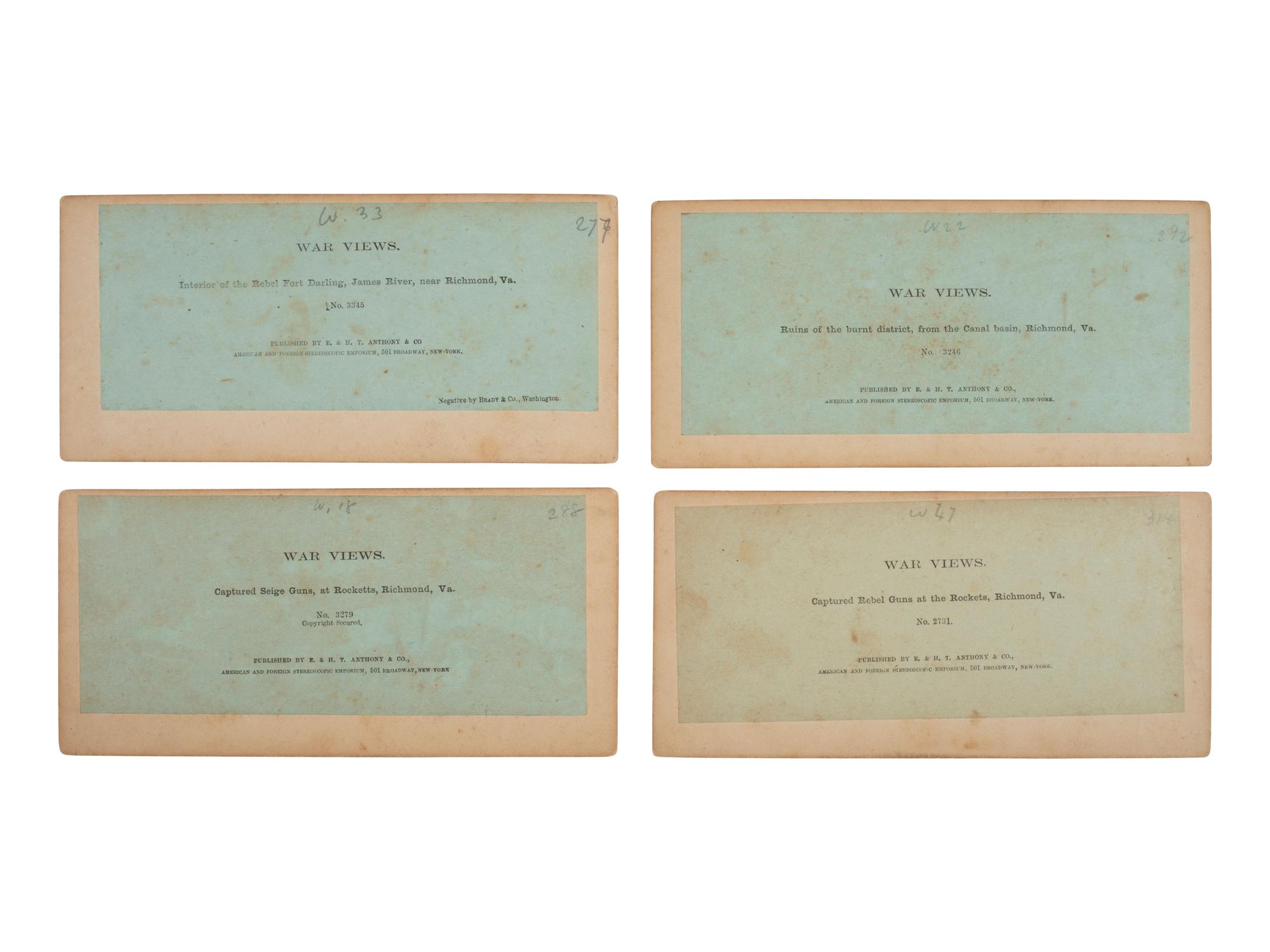 [CIVIL WAR]. 16 stereoviews featuring artillery and munitions. New York: E. & H. T. Anthony & Co.