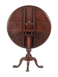 A Chippendale Carved and Figured Mahogany Tilt-Top Tea Table