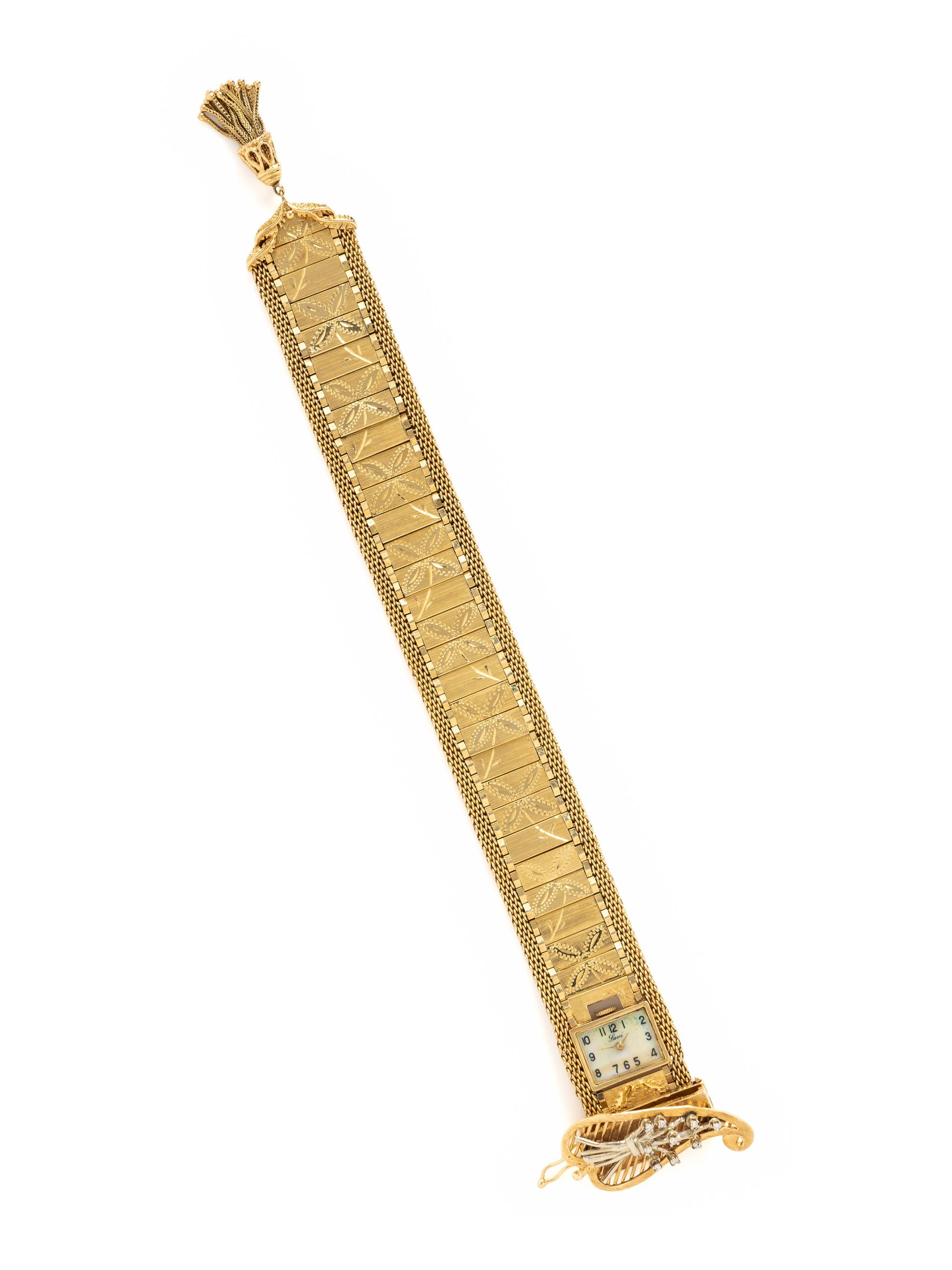 YELLOW GOLD AND DIAMOND SURPRISE WATCH