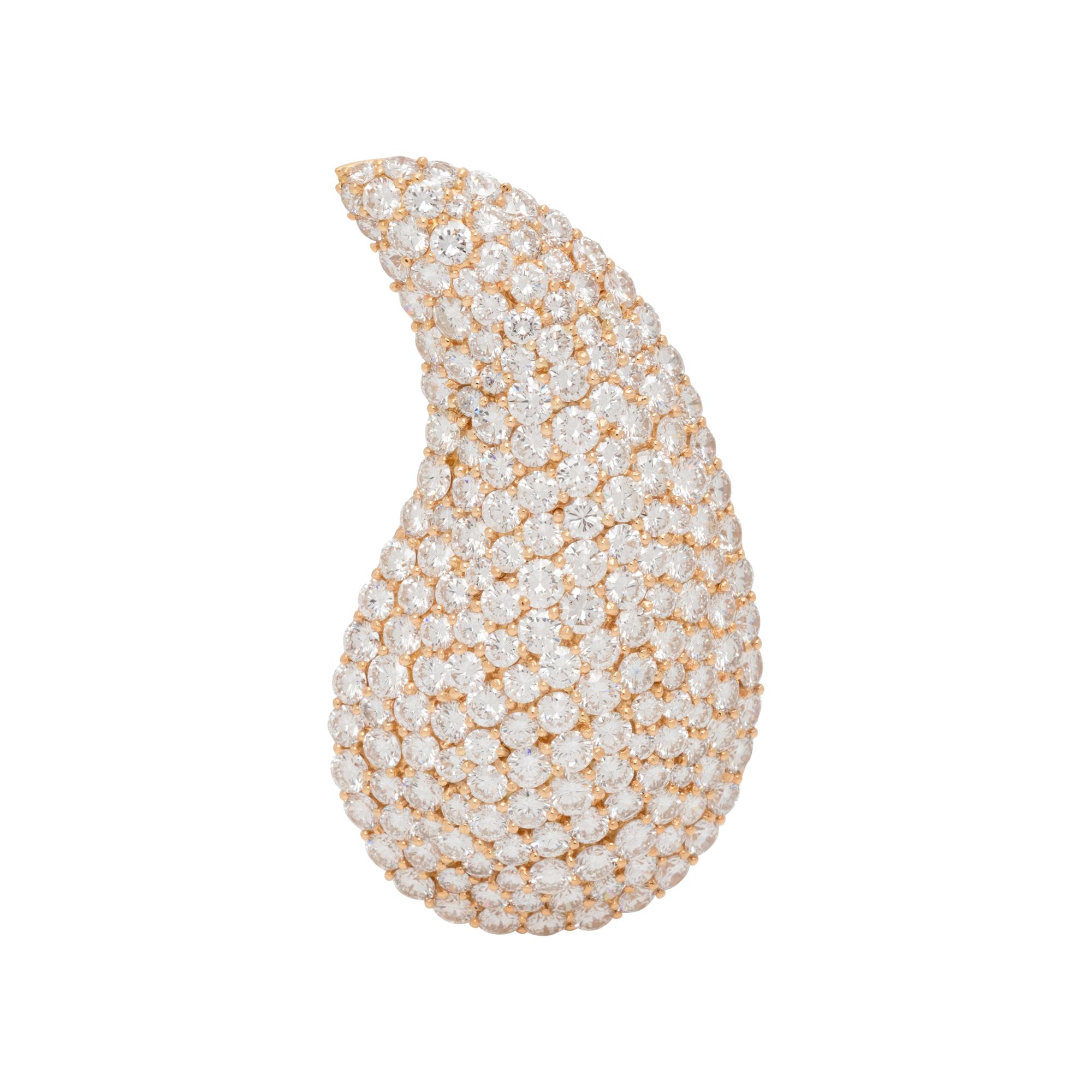 VAN CLEEF & ARPELS, DIAMOND PAISLEY BROOCH