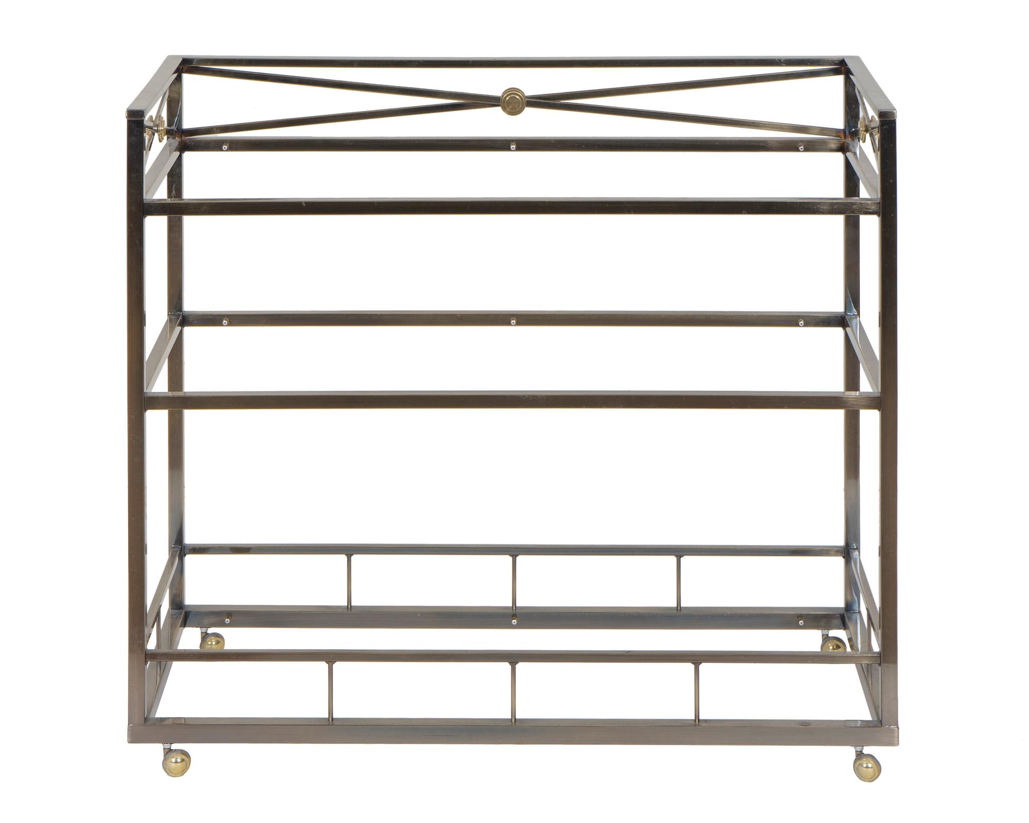 A Neoclassical Style Brass Mounted Steel Etagere — 20TH CENTURY