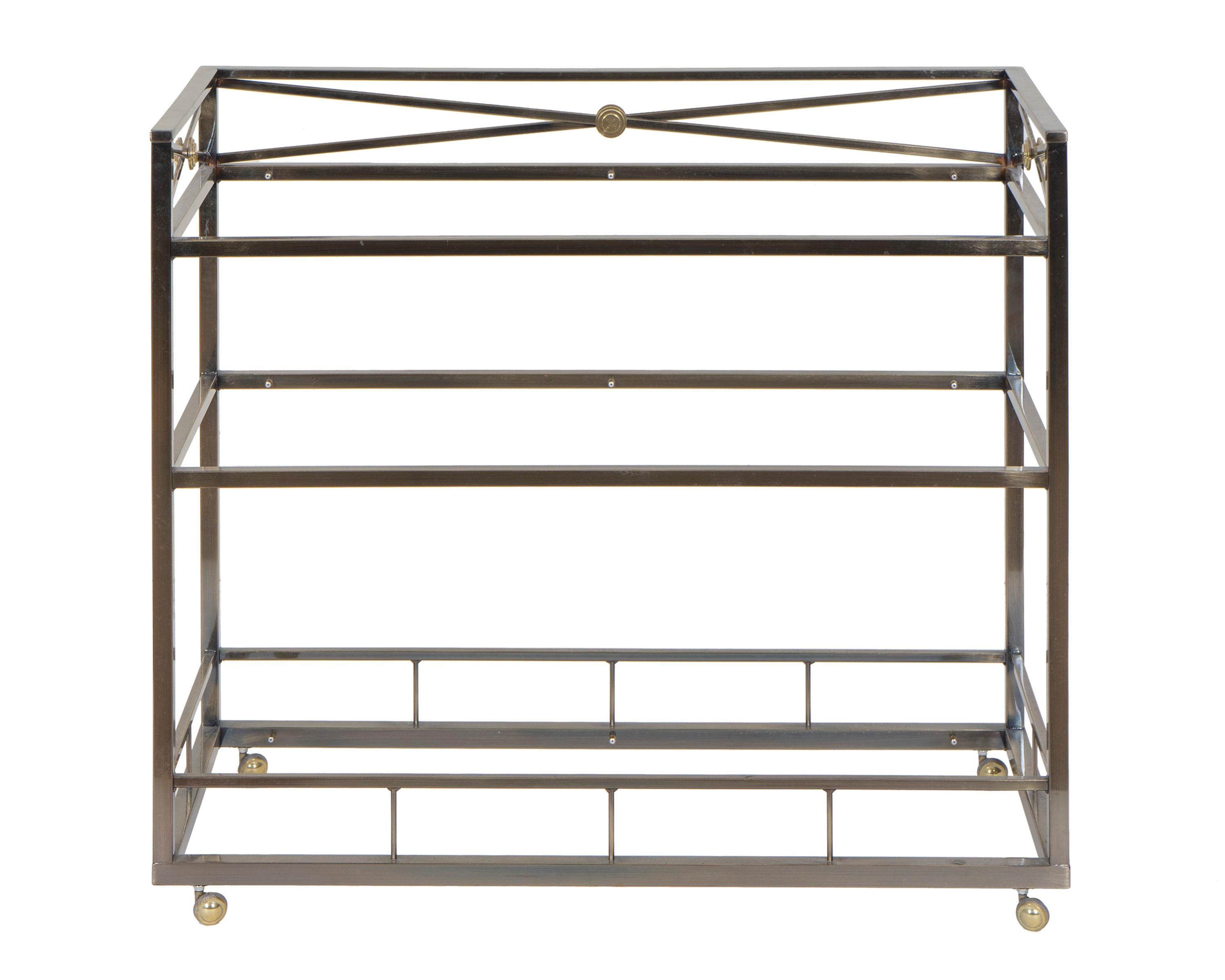 A Neoclassical Style Brass Mounted Steel Etagere — 20TH CENTURY