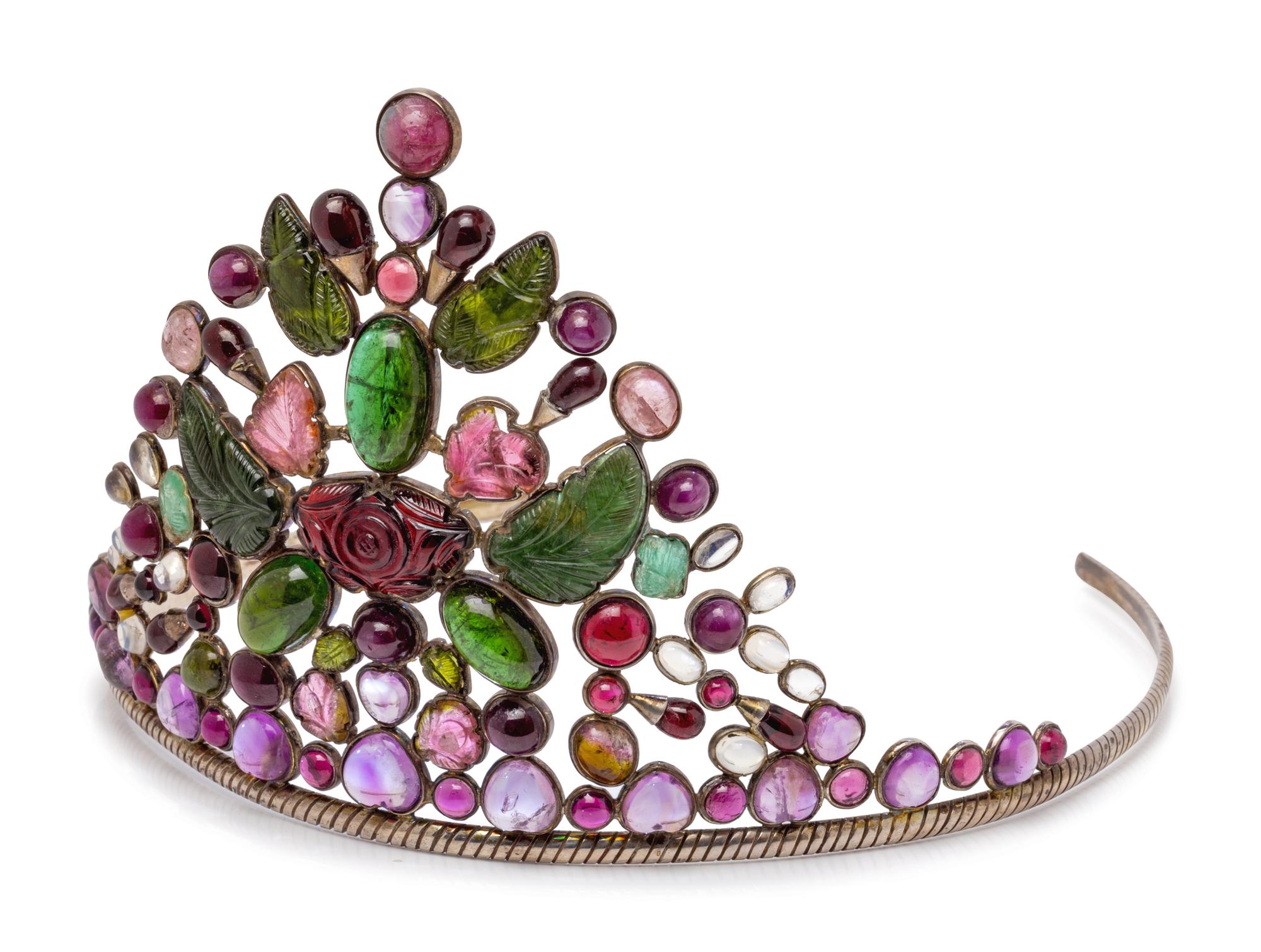A Silver and Multigem Tiara, attributed to Georgina Ward,