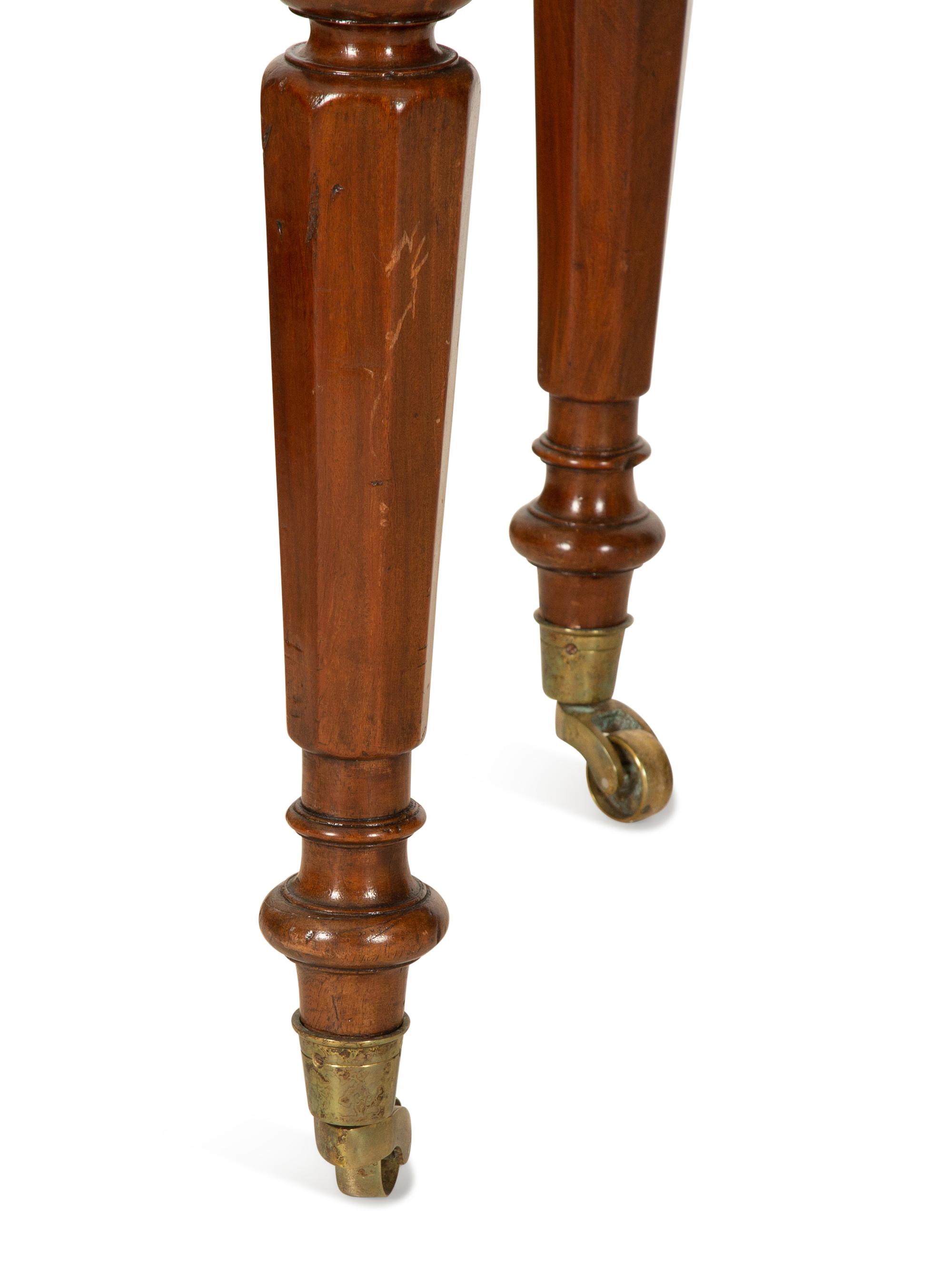 A William IV Style Mahogany Writing Desk with Gilt Tooled Leather Top — 20th Century
