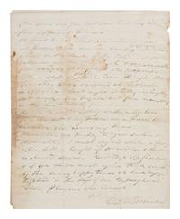 [CIVIL WAR]. Letter with graphic content describing Battles of Antietam and Shepherdstown written by Charles M. Freeman, Syke's Division. Camp on Potomac, 22 September 1862.
