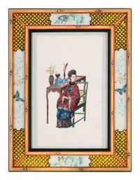 A Set of 12 Chinese Export Pith Paintings, Late 19th/Early 20th Century 清晚期 通草畫人物圖鏡框12幅