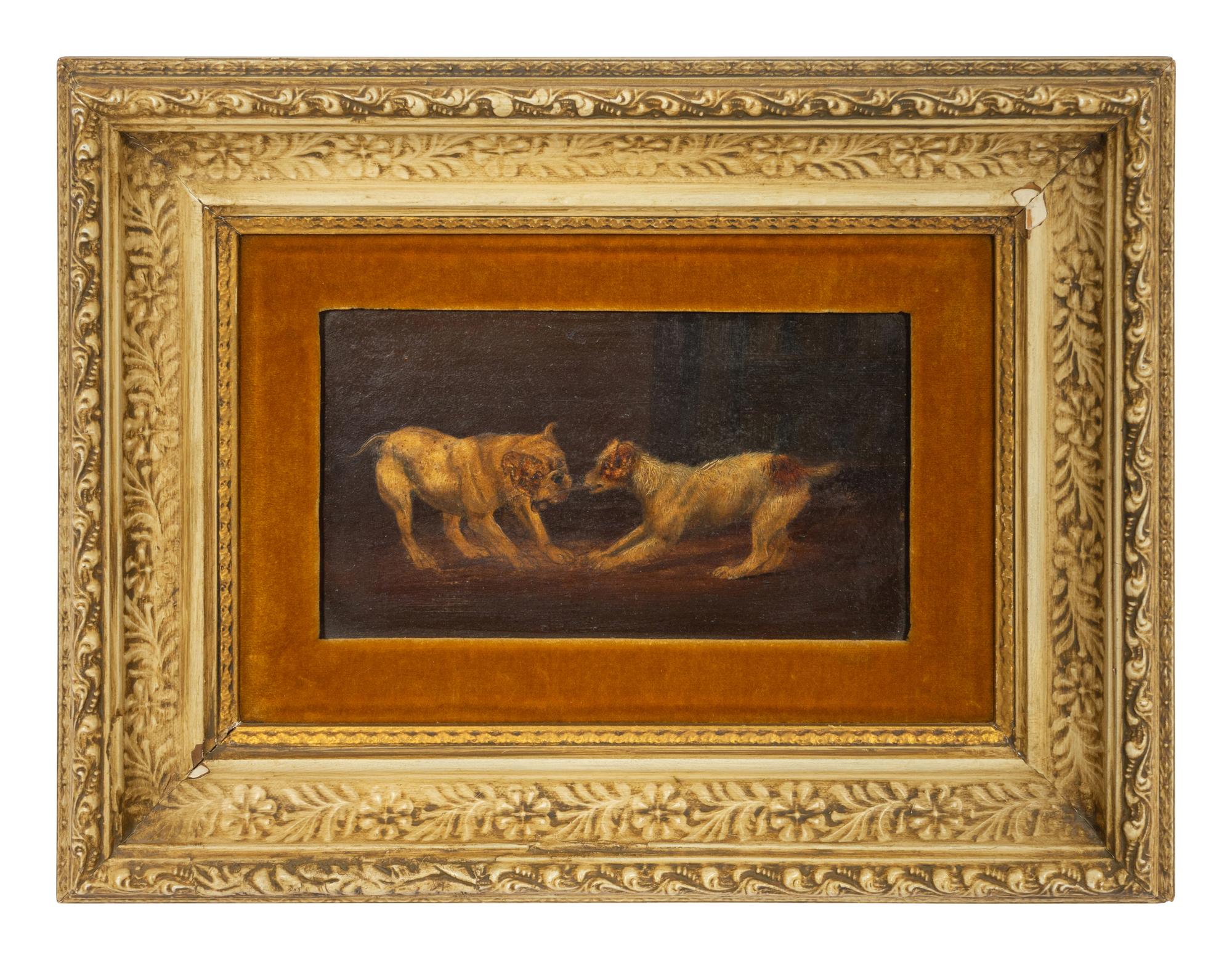 A Group of Three Paintings of Dogs