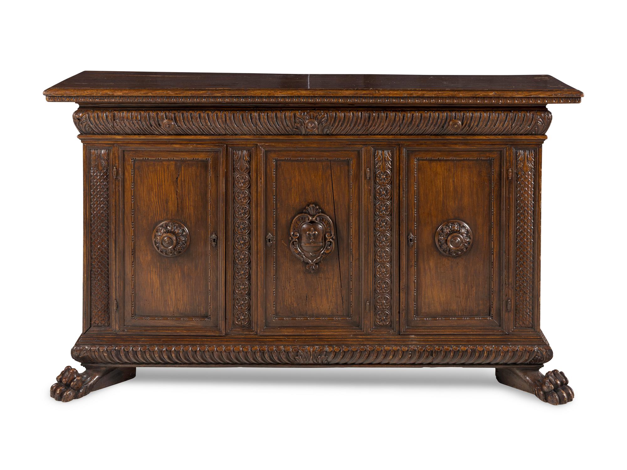 An Italian Baroque Grain-Painted Console Cabinet