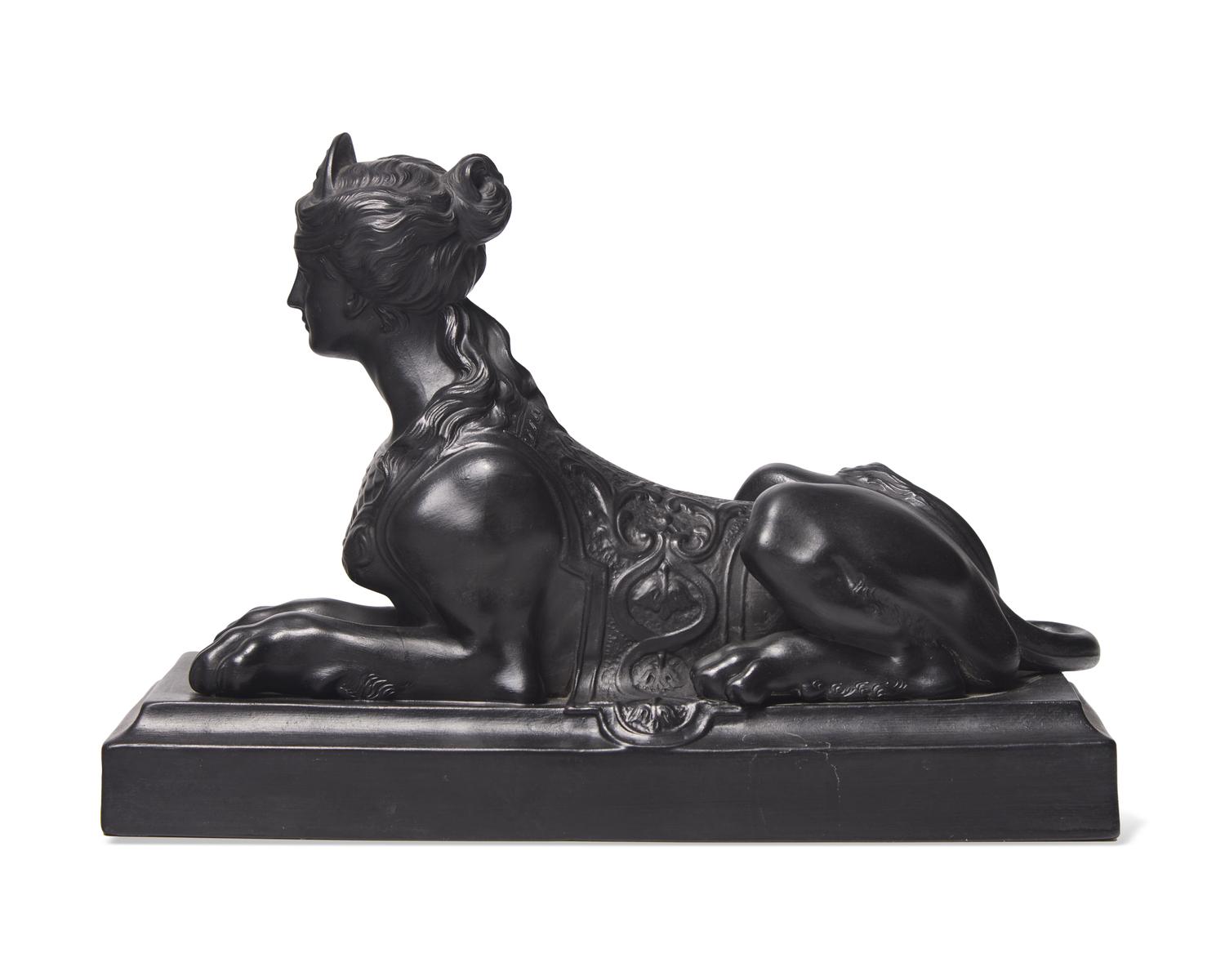 A Wedgwood Black Basalt Grecian Sphinx