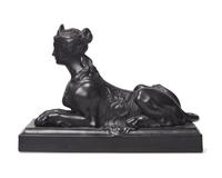 A Wedgwood Black Basalt Grecian Sphinx