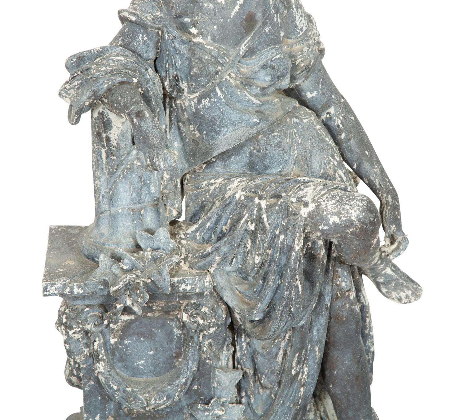 A Painted Zinc Neoclassical Statuette