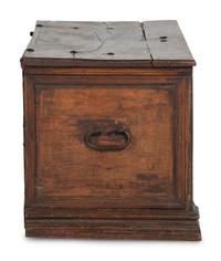 An Italian Wrought-Iron Mounted Carved Walnut Cassone