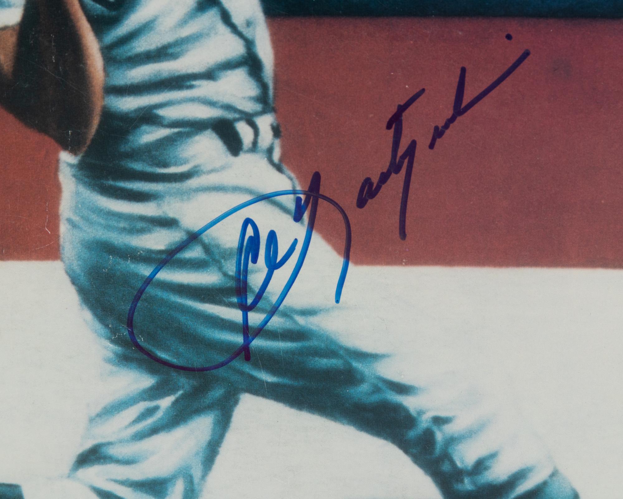A Ted Williams and Carl Yastrzemski Signed Autograph Poster (Beckett Authentication Services Letter BAS Certified),