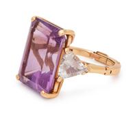 A Yellow Gold and Amethyst Ring,
