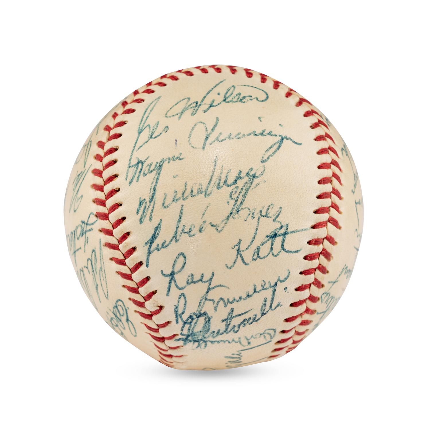 A 1956 New York Giants Team Signed Autograph Baseball Featuring Willie Mays (JSA Letter of Authenticity),