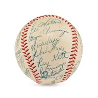 A 1956 New York Giants Team Signed Autograph Baseball Featuring Willie Mays (JSA Letter of Authenticity),