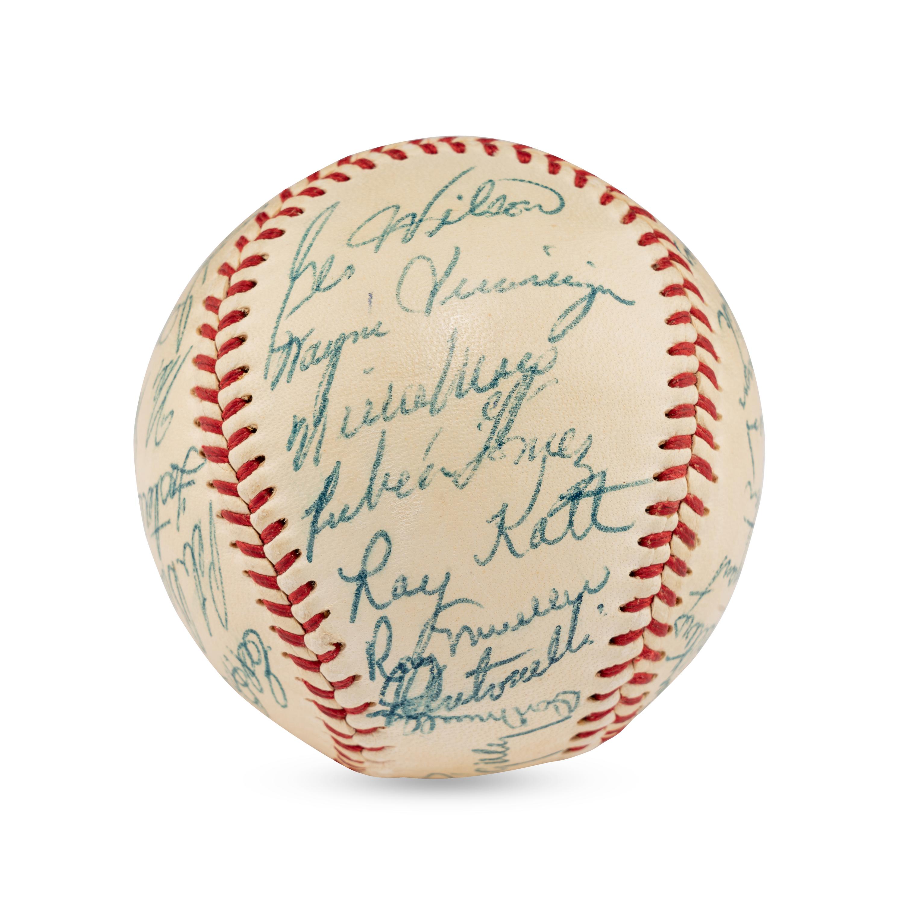 A 1956 New York Giants Team Signed Autograph Baseball Featuring Willie Mays (JSA Letter of Authenticity),