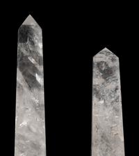 A Pair of Rock Crystal Obelisks