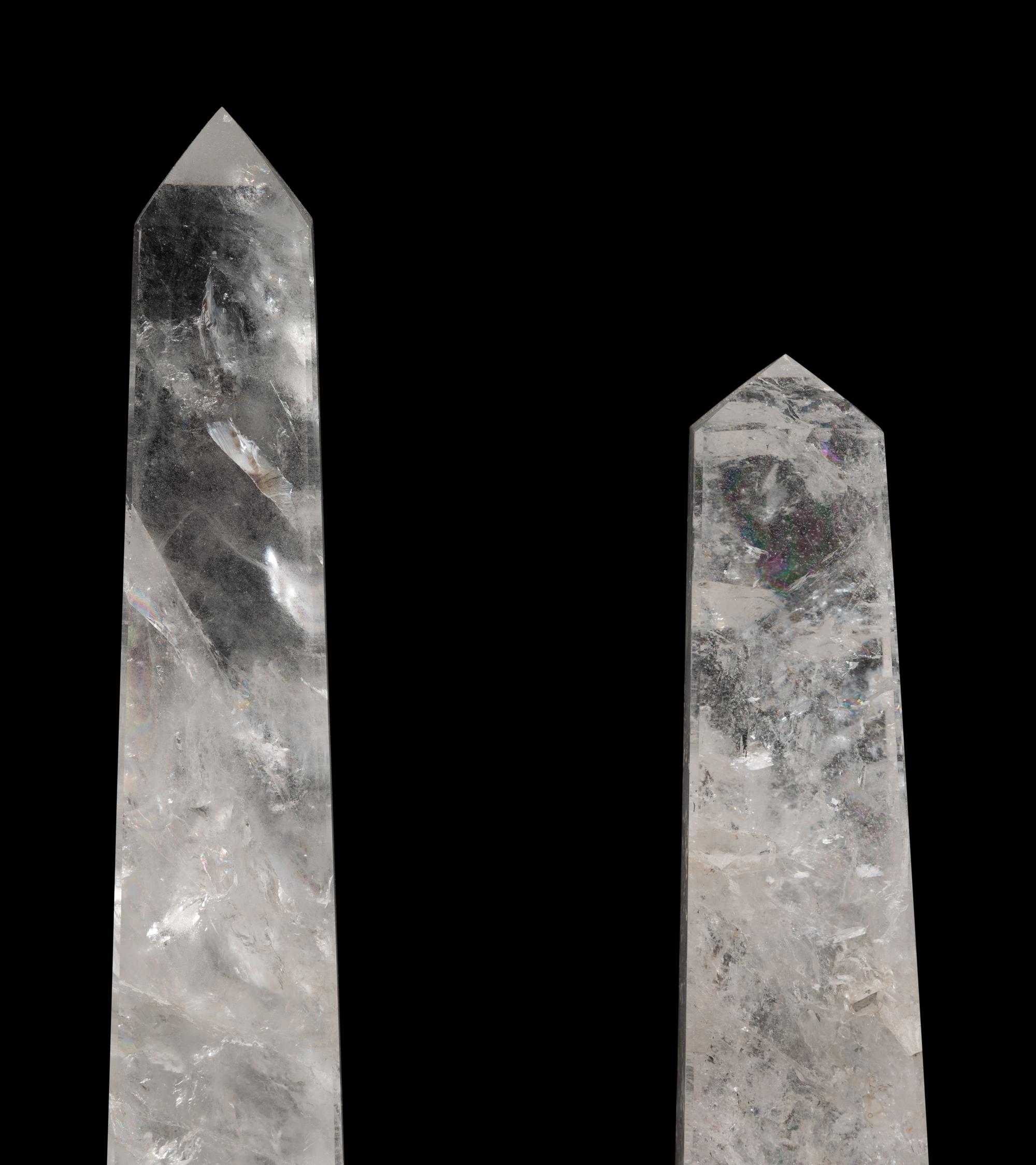 A Pair of Rock Crystal Obelisks