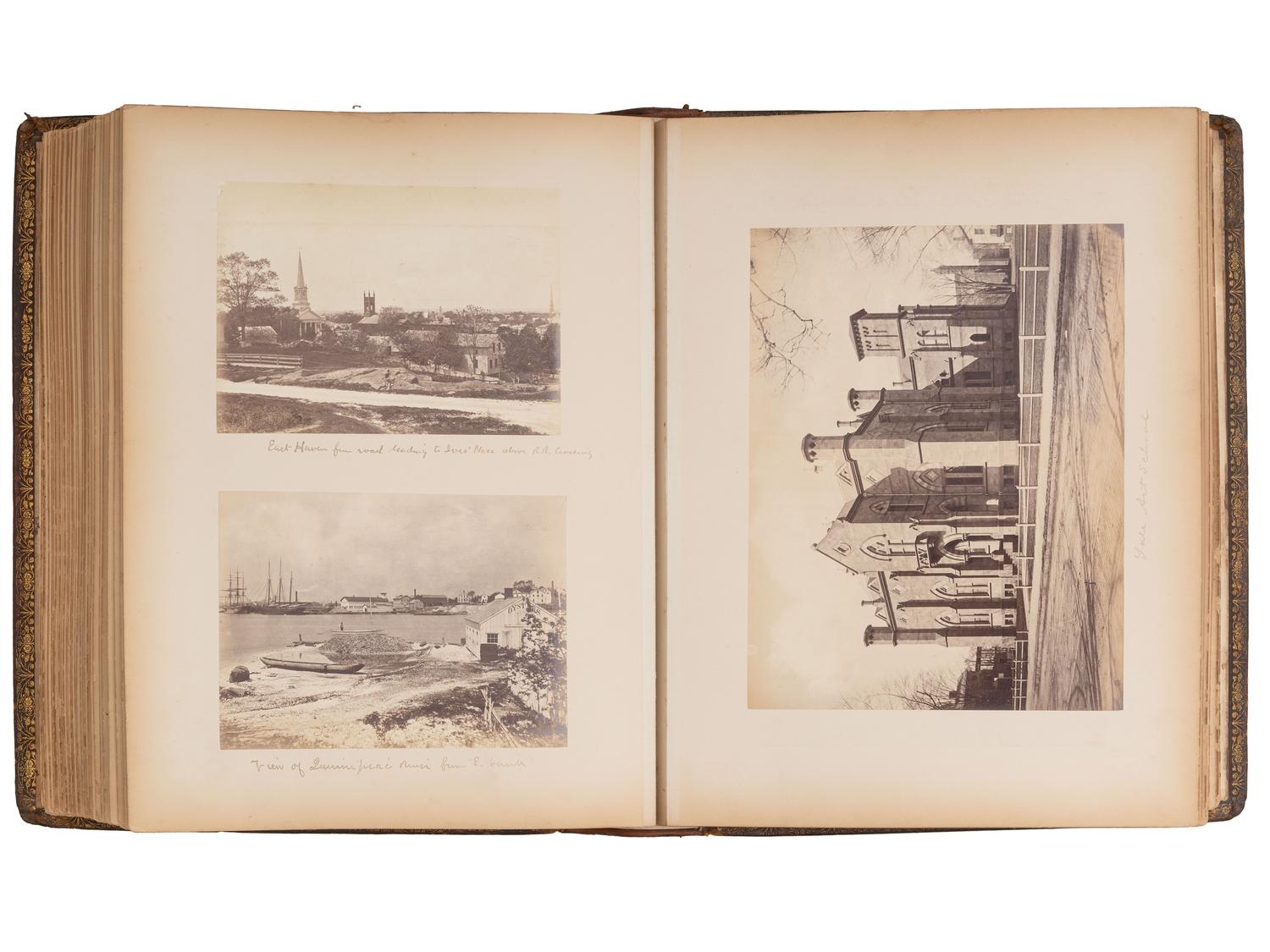 [EARLY PHOTOGRAPHY - AFRICAN AMERICANA]. Yale College, 1872 . Album containing photographs of faculty, students, and staff, highlighted by 5 portraits of African American subjects.