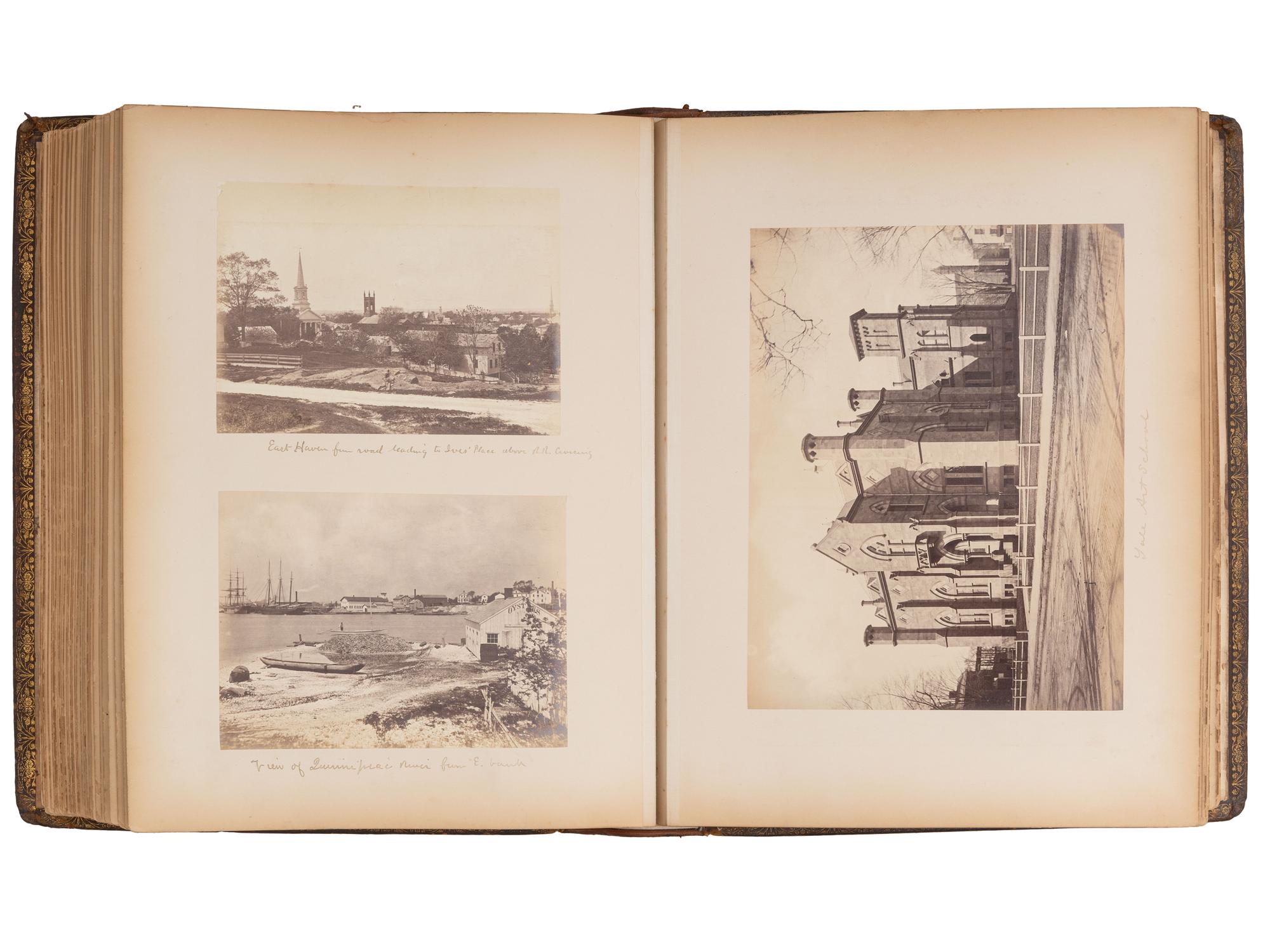 [EARLY PHOTOGRAPHY - AFRICAN AMERICANA]. Yale College, 1872 . Album containing photographs of faculty, students, and staff, highlighted by 5 portraits of African American subjects.