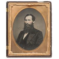 Half Plate Ambrotypes of a Bearded Man and Fat Lady, Possible Sideshow Performers