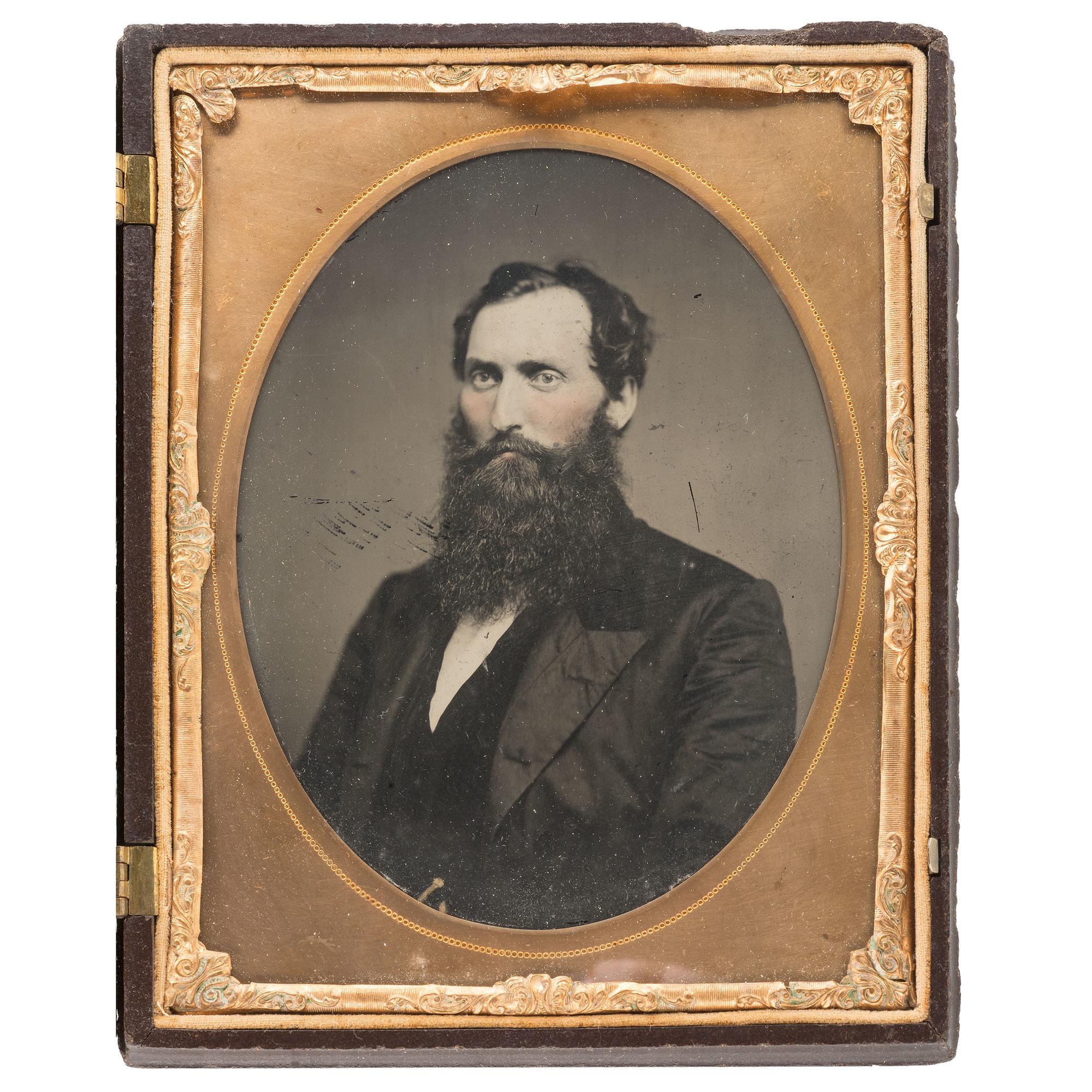 Half Plate Ambrotypes of a Bearded Man and Fat Lady, Possible Sideshow Performers