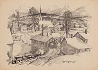 A group of six American prints (Emile Gruppe, Country Scene with Houses ; Nathan Margolies, Cornhuskers ; Leo Meissner, Jeter Spivey's Place ; Darwin Musselman, Going Home ; Thomas Nason, Haystacks ; Julius Tanzer, New England Yard )