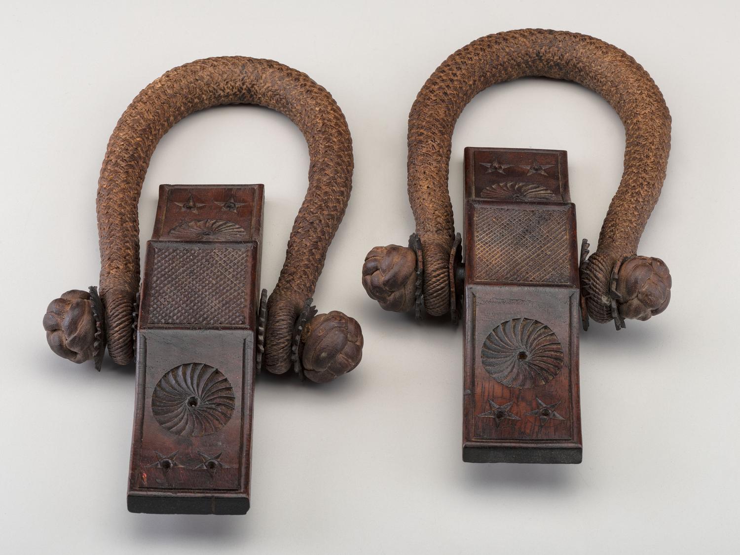 A Pair of Carved Wood Beckets