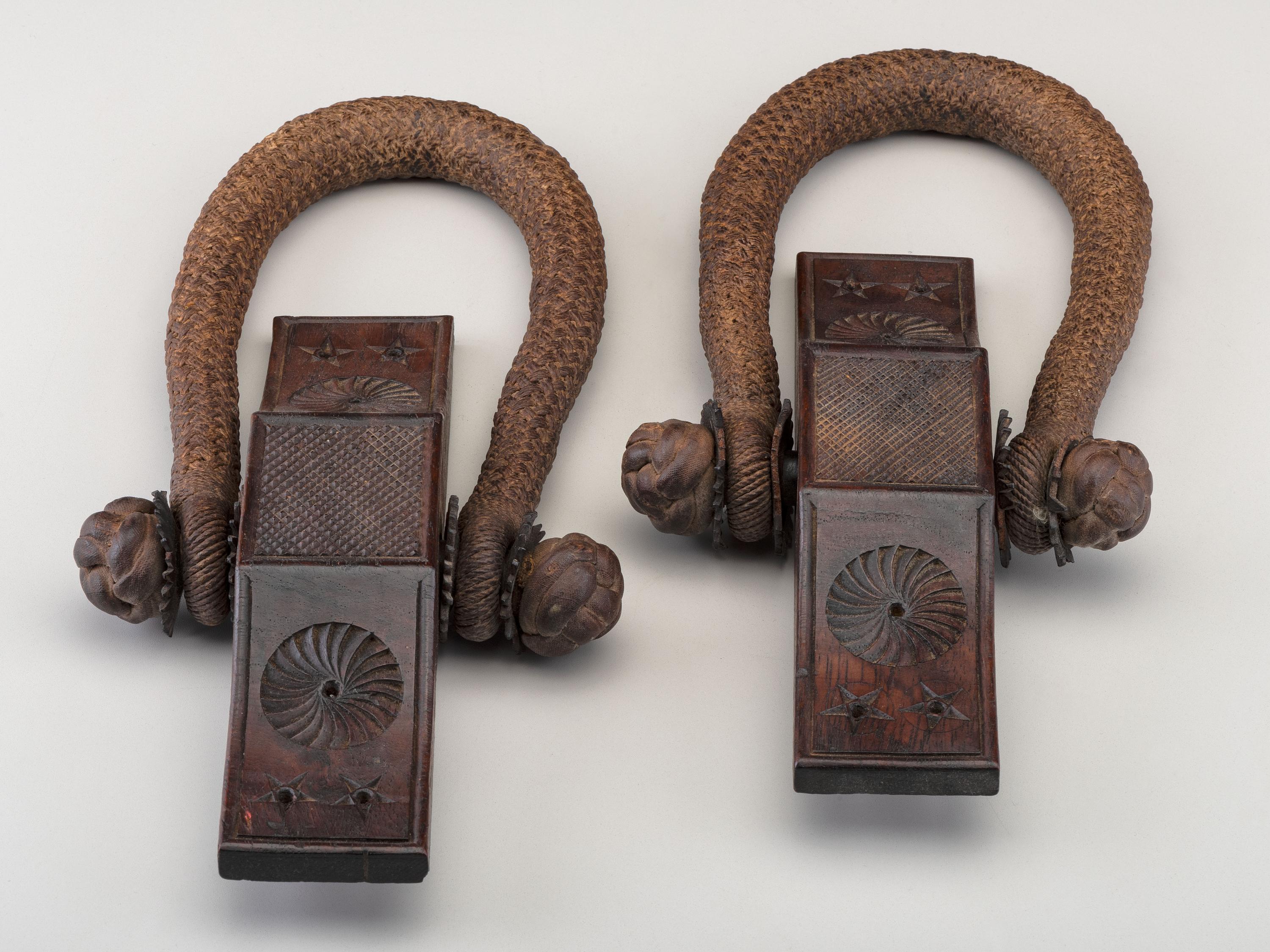 A Pair of Carved Wood Beckets