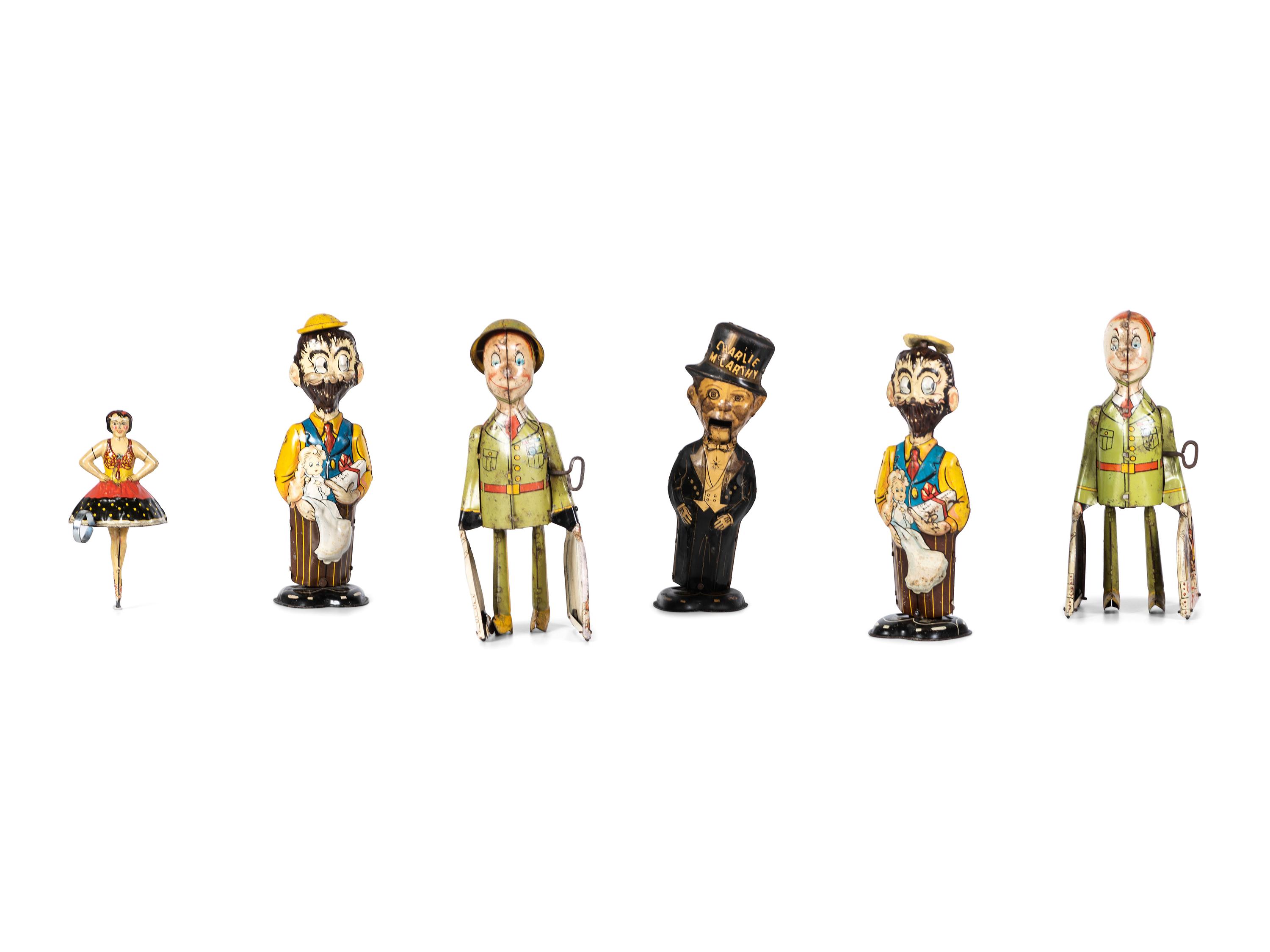 Five Tin Lithograph Figural Windup Toys