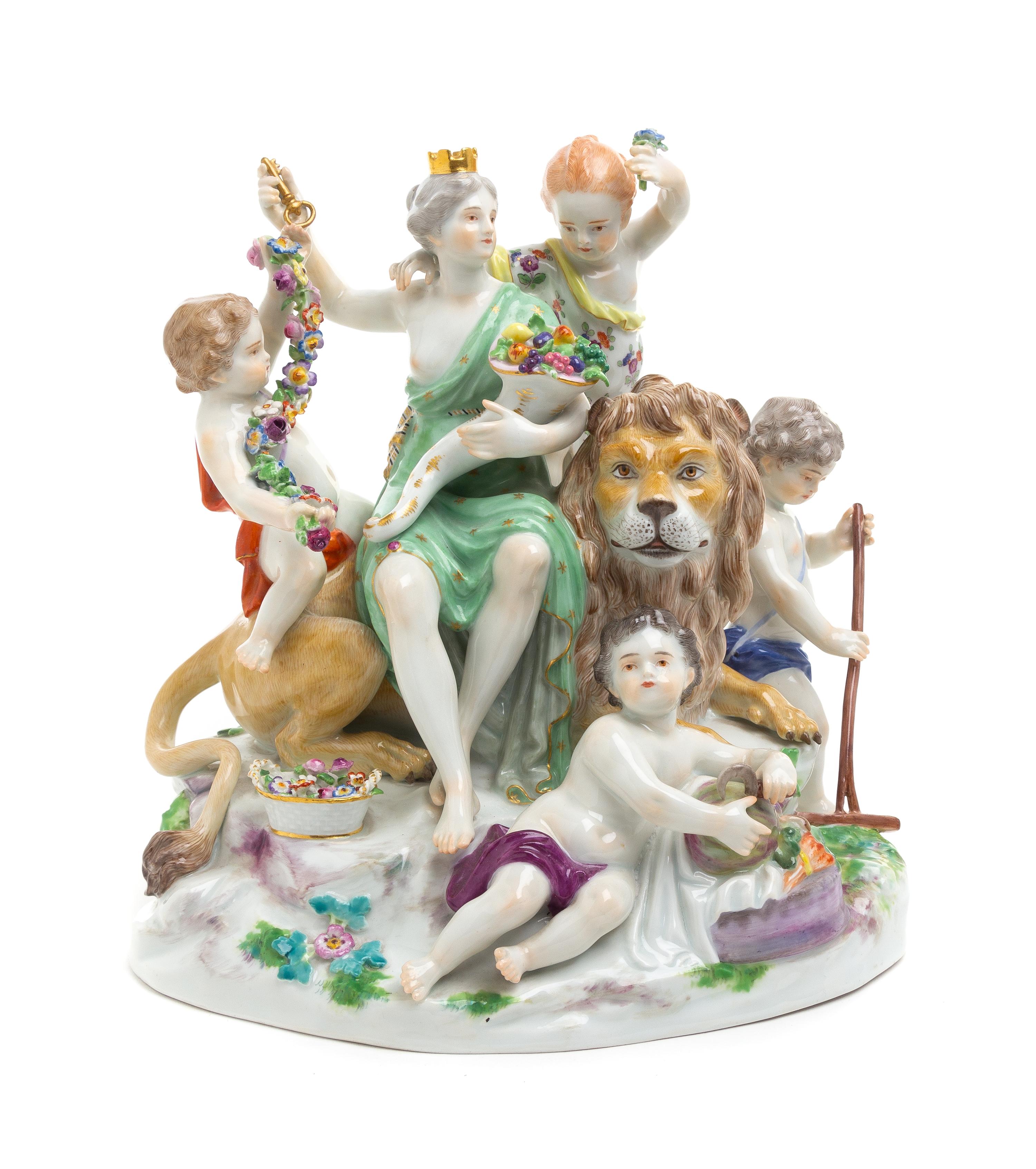 A Meissen Porcelain Figural Group Height 9 inches. — LATE 19TH/EARLY 20TH CENTURY