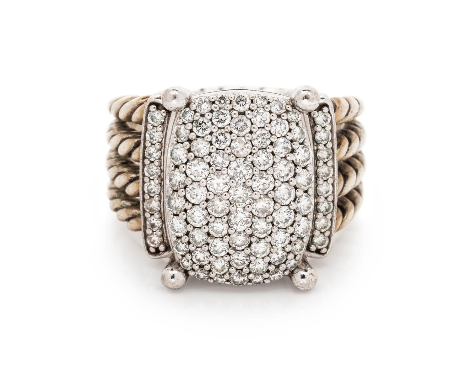 A Sterling Silver and Diamond 'Wheaton' Ring, David Yurman,